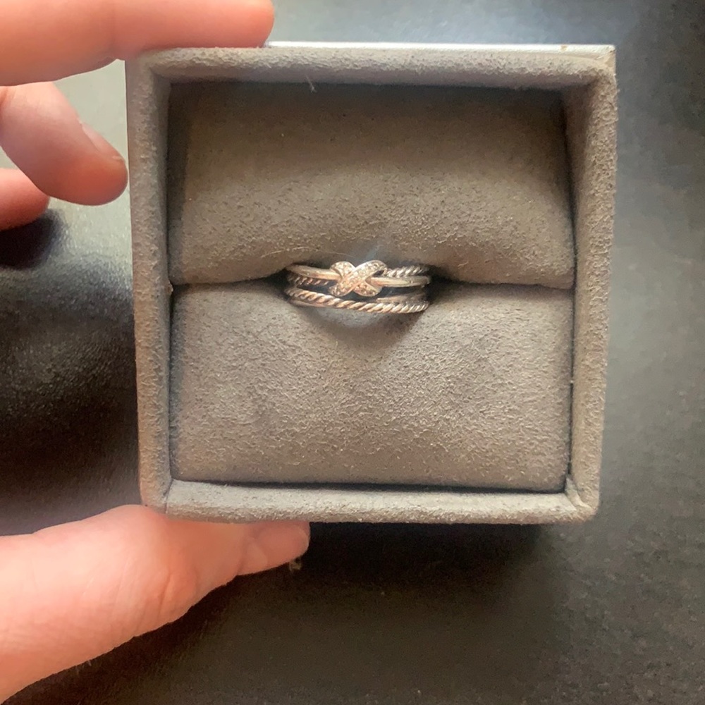 David Yurman Crossover ring with diamonds